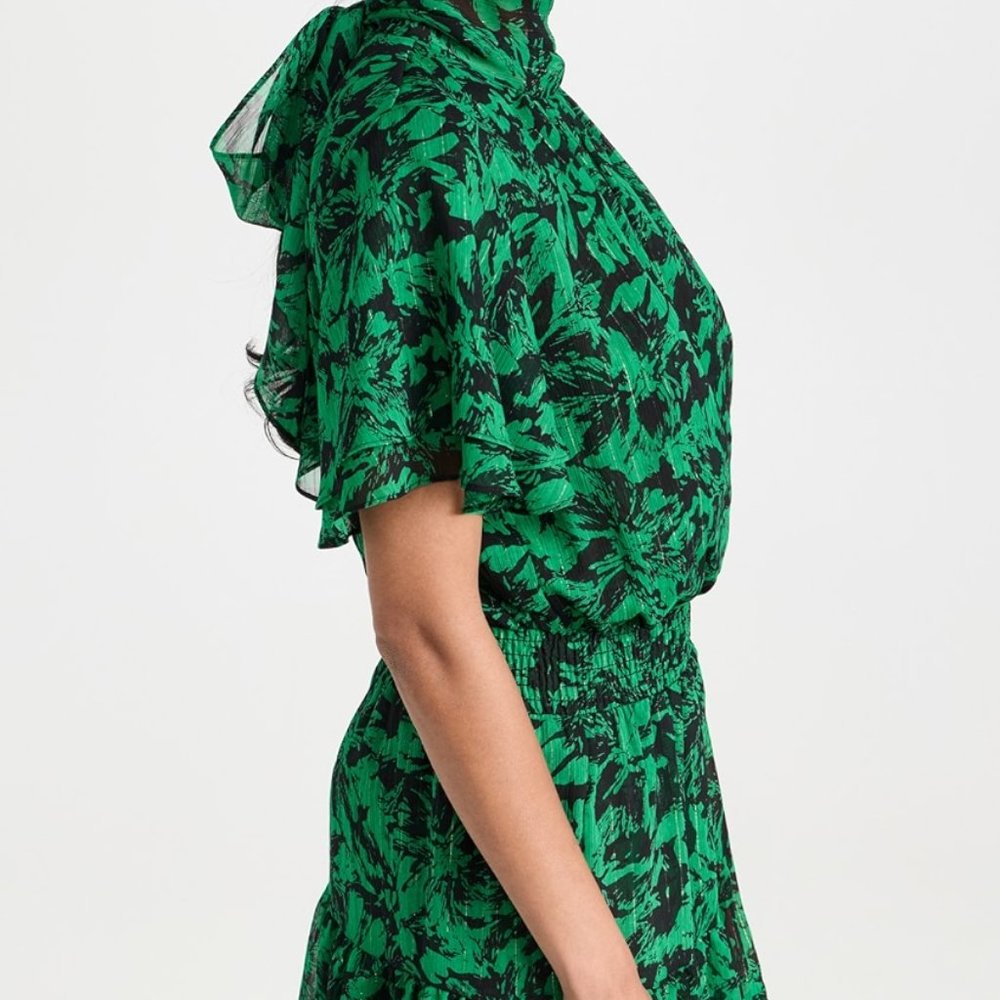 Misa Saffie Dress in Emerald Abstract - Picture 5 of 10